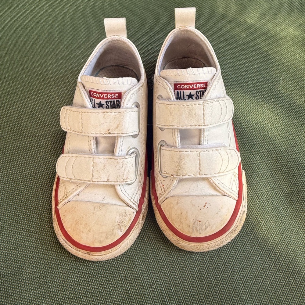 Converse Kids White and Red Sneakers